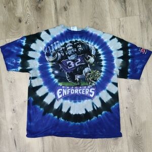 Vintage Liquid Blue XFL Chicago Enforcers Tie-Dye T-Shirt XL
